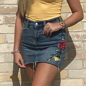 blue jean skirt